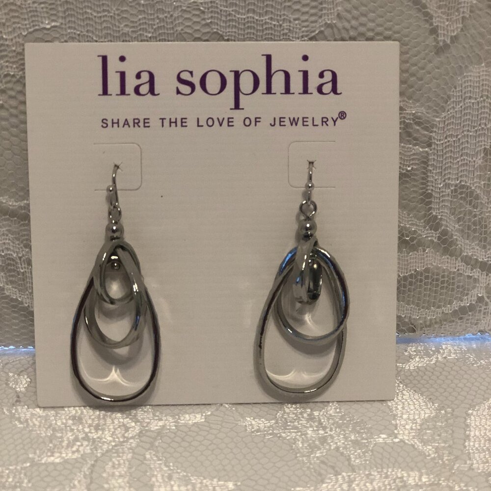 Lia Sophia Silver tone dangle Earrings